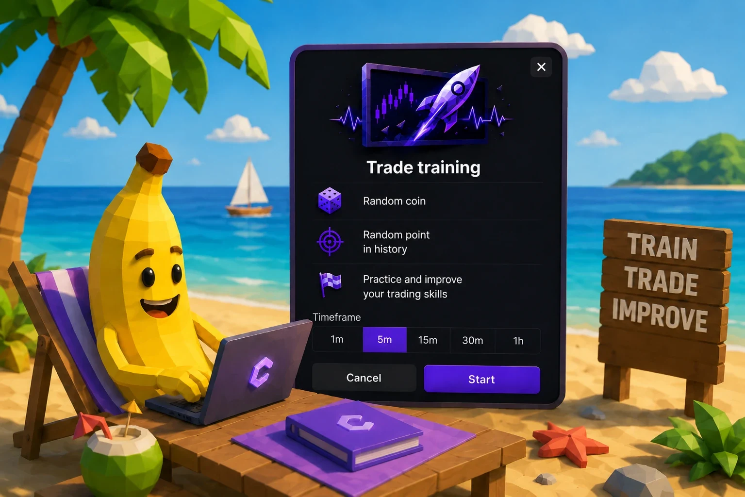 Trading Simulator: Learn to Trade on Random Segments of a Real Chart