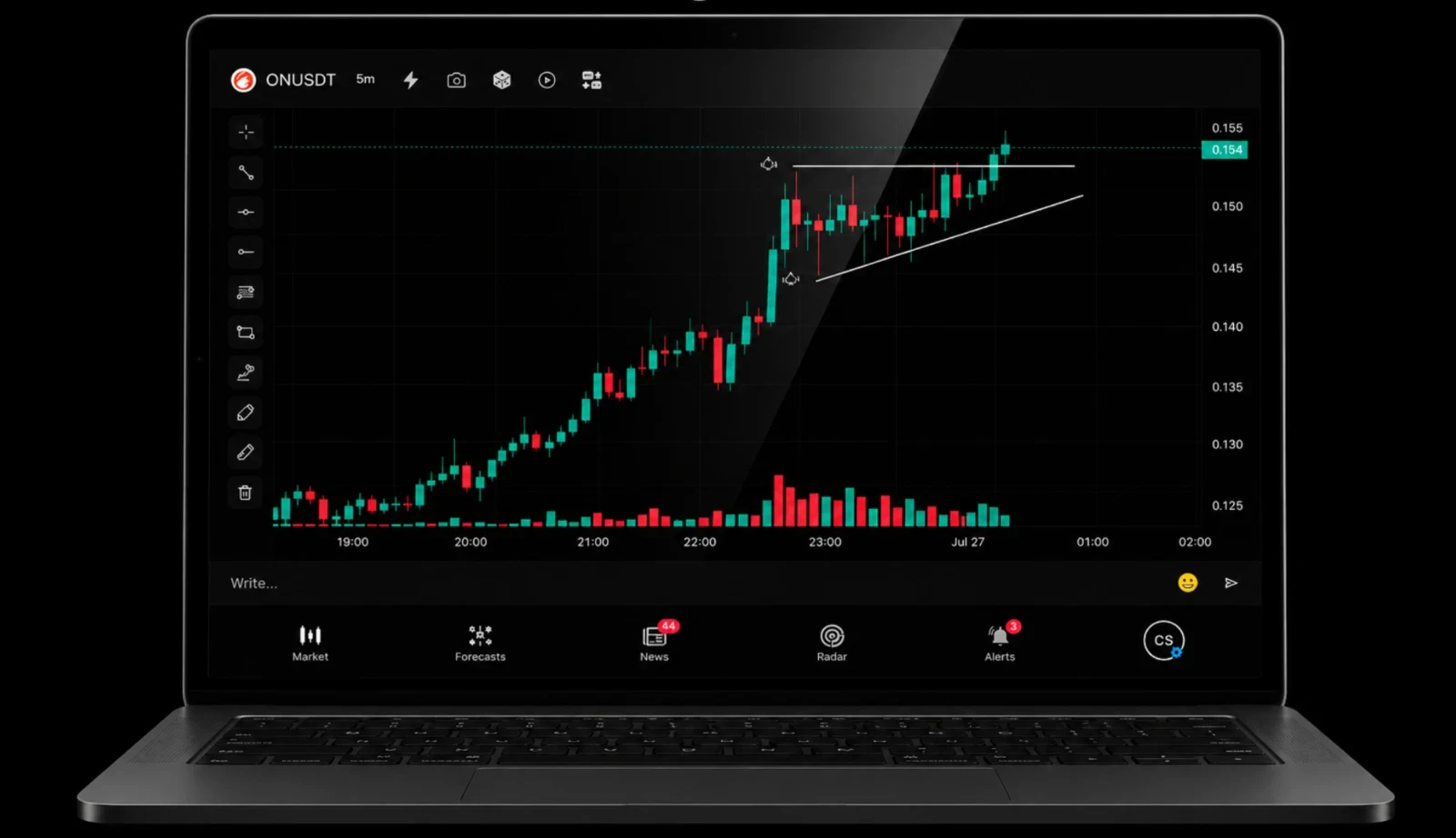 Free Signal Levels: Draw a Line — CrypSpy Alerts You When Price Hits It